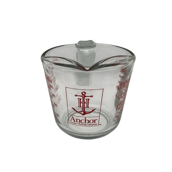 Anchor Hocking 16 Oz Clear Red Glass Measuring Cup USA New With Sticker - Picture 2 of 5